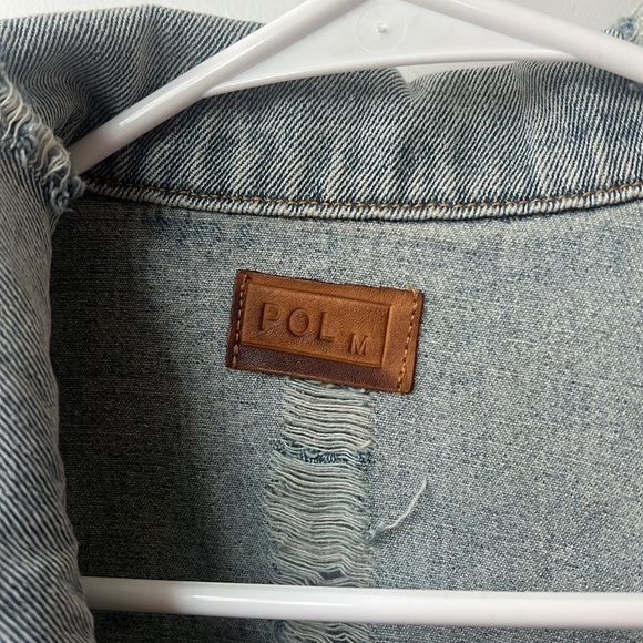 Jean jacket by Paul POL size medium light wash and leopard - Picture 2 of 5